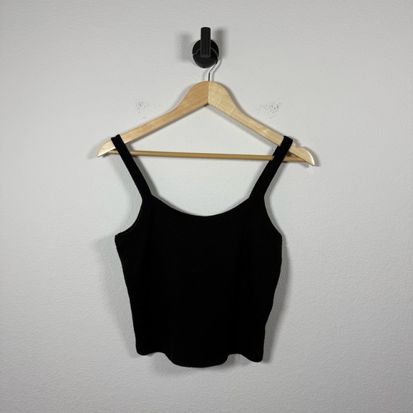 Old Navy Women’s Classic Brushed Waffle Knit Tank Black Size MP - Picture 2 of 8